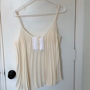 Cream colored Free People pleated tank top
